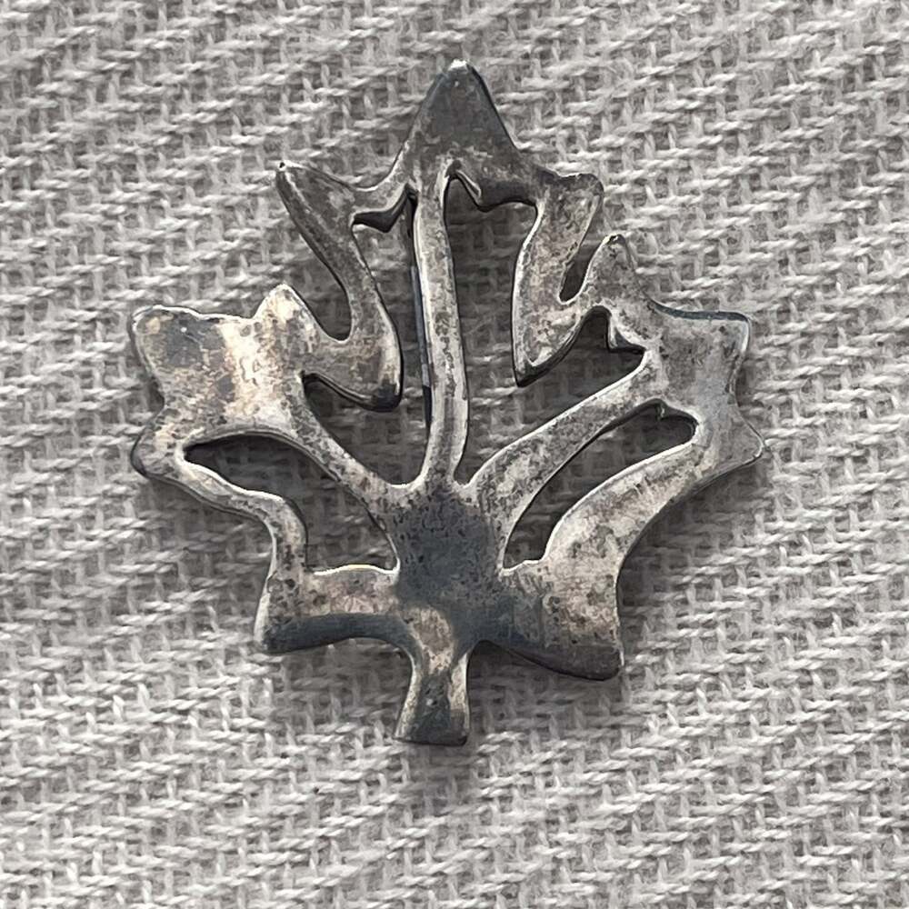 ABA Sterling Silver Leaf Brooch Pin Marked ABA Sterling 12g - Preowned Good